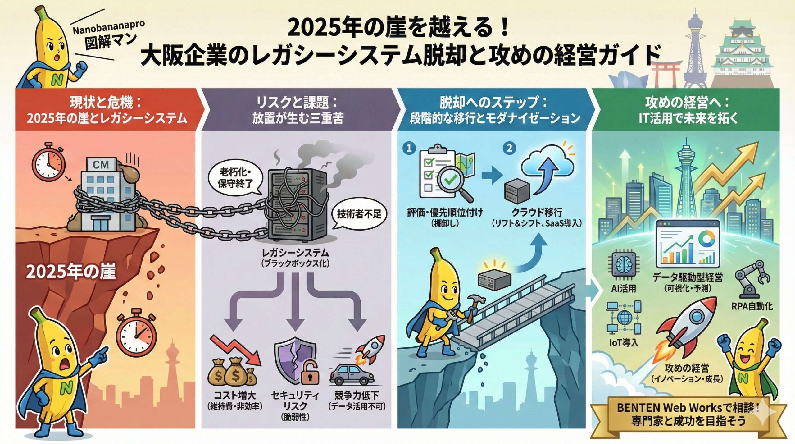 2025年の崖を越える！大阪企業のレガシーシステム脱却と攻めの経営ガイド