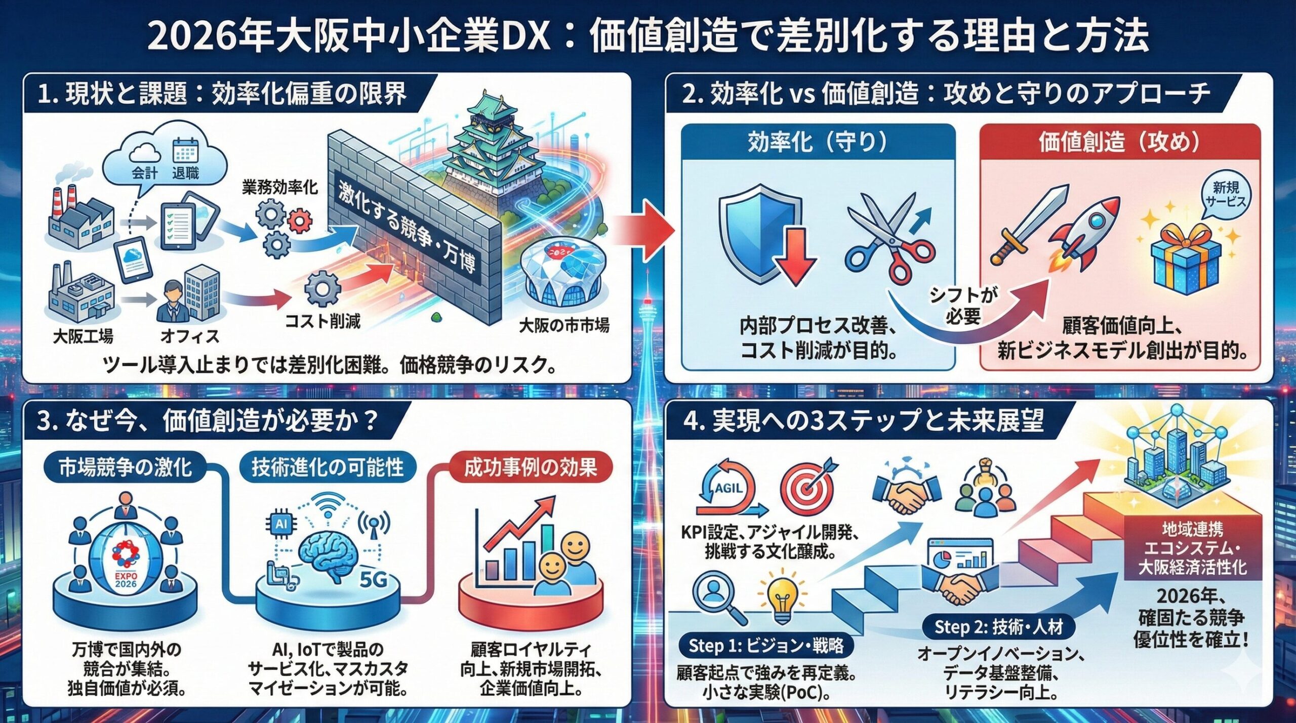 2026年大阪中小企業DX：価値創造で差別化する理由と方法