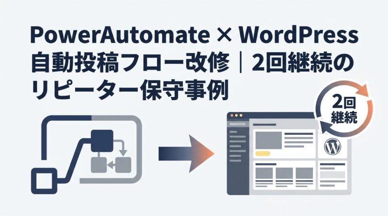 Power Automate×WordPressの自動投稿フローを2回の継続発注で改修した情シス代行事例｜既存ワークフローを活かす保守改修