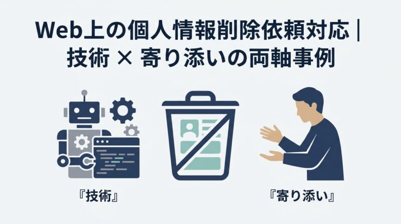 Web上に拡散した自宅情報の削除依頼を代行した情シス代行事例｜進捗報告で不安に寄り添う対応