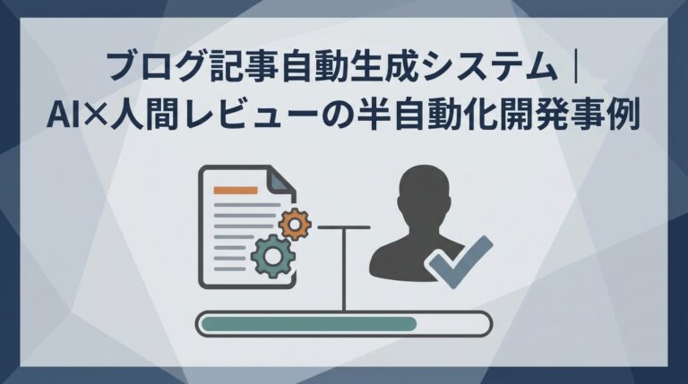 ブログ記事自動生成システム｜AI×人間レビューの半自動化開発事例