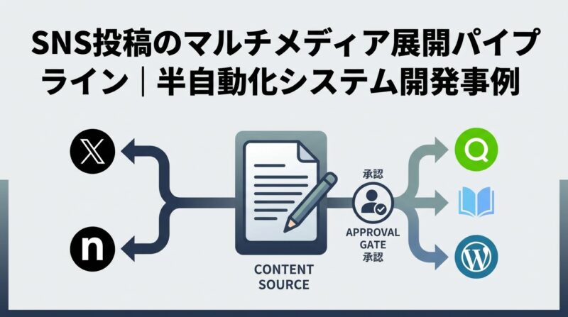 SNS投稿から複数メディア展開までを半自動化｜承認フローを残してリスクを抑えた業務自動化ツール開発事例