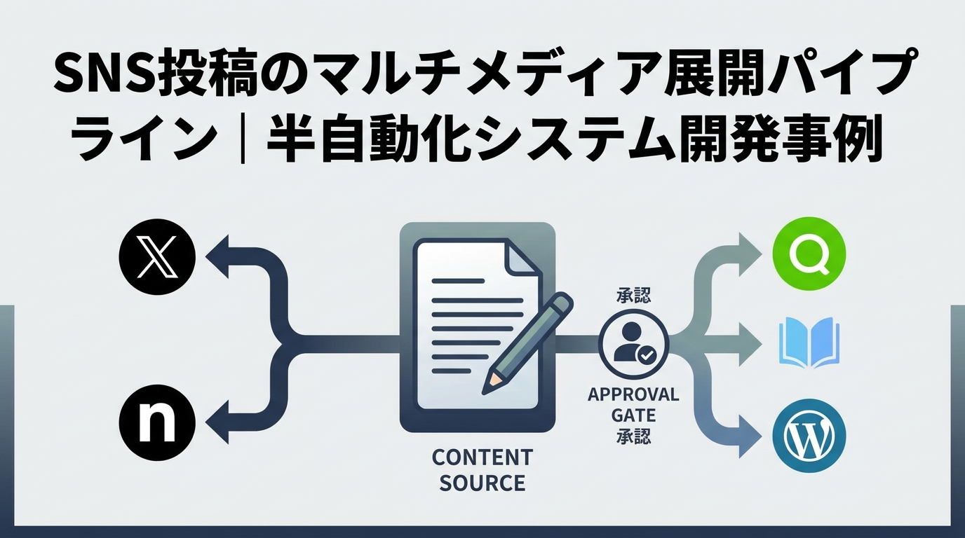 SNS投稿のマルチメディア展開パイプライン｜半自動化システム開発事例