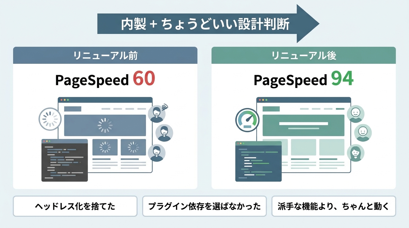 リニューアル前後の比較とちょうどいい設計判断