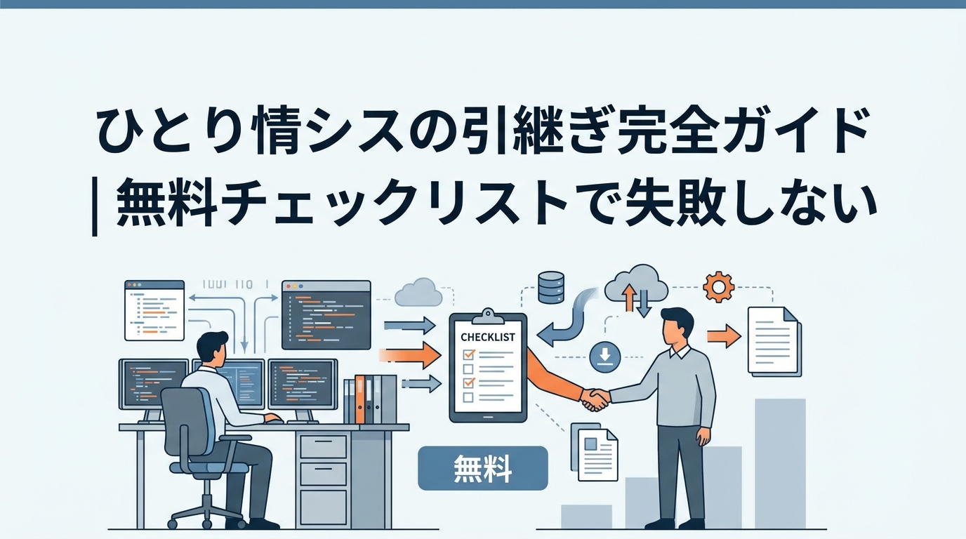 ひとり情シスの引継ぎ完全ガイド｜無料チェックリストで失敗しない